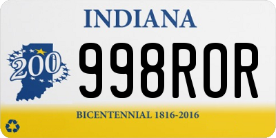 IN license plate 998ROR