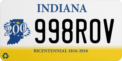 IN license plate 998ROV