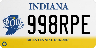 IN license plate 998RPE