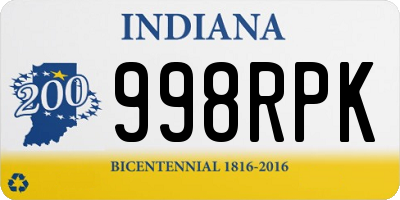 IN license plate 998RPK