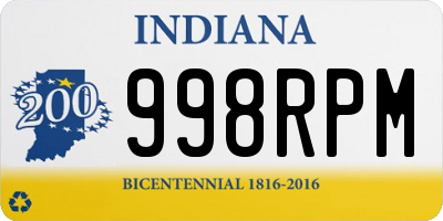 IN license plate 998RPM