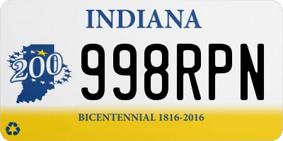 IN license plate 998RPN