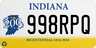 IN license plate 998RPQ