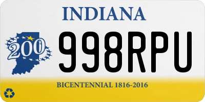 IN license plate 998RPU