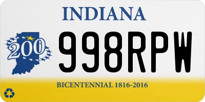 IN license plate 998RPW