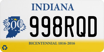 IN license plate 998RQD