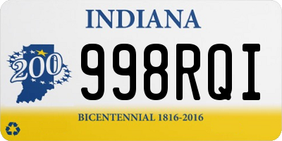 IN license plate 998RQI