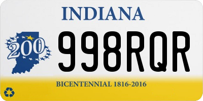 IN license plate 998RQR