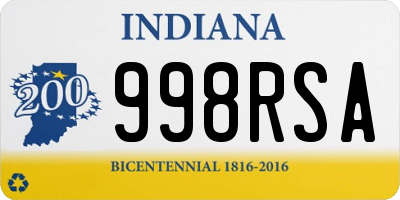 IN license plate 998RSA