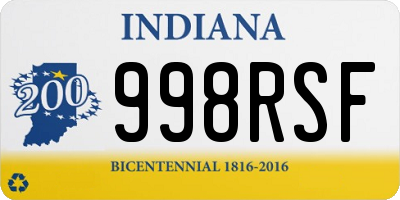 IN license plate 998RSF