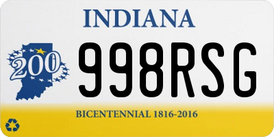 IN license plate 998RSG