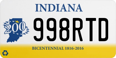 IN license plate 998RTD