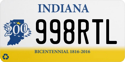 IN license plate 998RTL