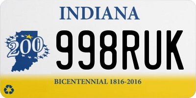 IN license plate 998RUK