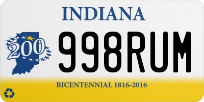 IN license plate 998RUM