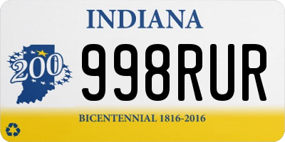 IN license plate 998RUR