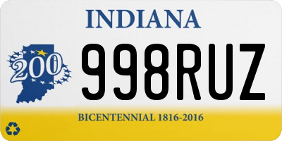 IN license plate 998RUZ