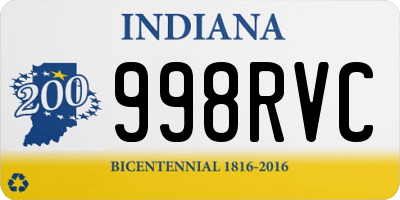 IN license plate 998RVC