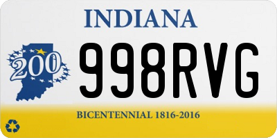 IN license plate 998RVG