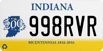 IN license plate 998RVR