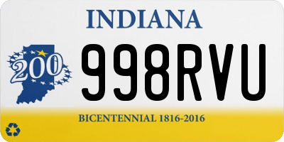 IN license plate 998RVU