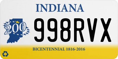 IN license plate 998RVX
