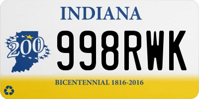 IN license plate 998RWK