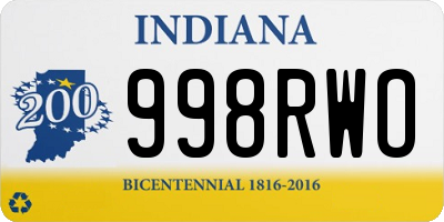 IN license plate 998RWO