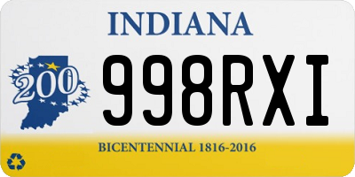 IN license plate 998RXI