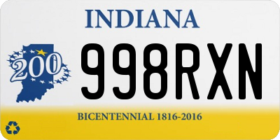 IN license plate 998RXN