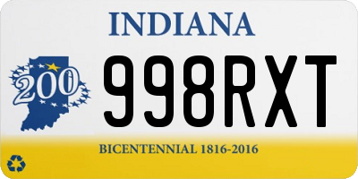 IN license plate 998RXT