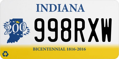 IN license plate 998RXW