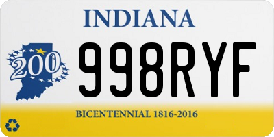 IN license plate 998RYF
