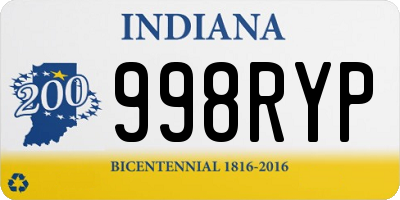 IN license plate 998RYP