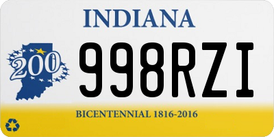 IN license plate 998RZI