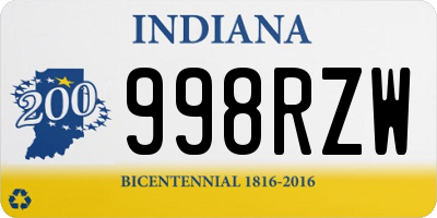 IN license plate 998RZW