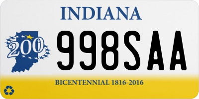 IN license plate 998SAA