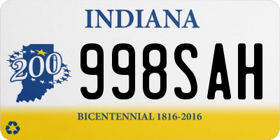 IN license plate 998SAH