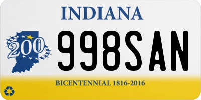 IN license plate 998SAN