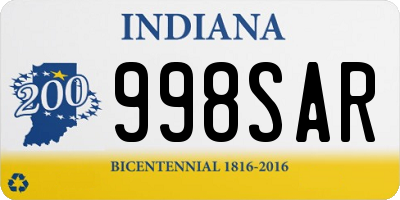 IN license plate 998SAR