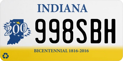 IN license plate 998SBH