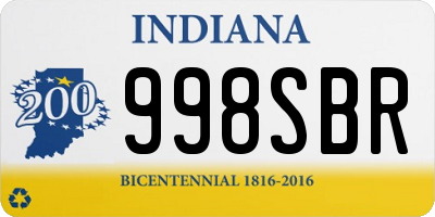 IN license plate 998SBR