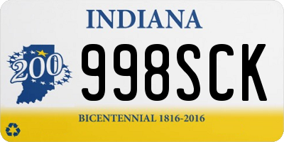 IN license plate 998SCK