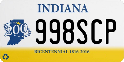 IN license plate 998SCP