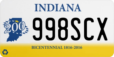 IN license plate 998SCX