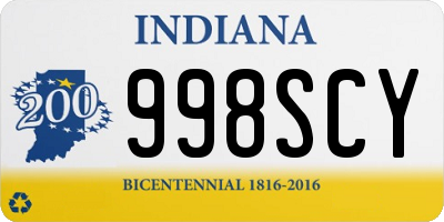 IN license plate 998SCY