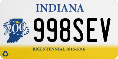 IN license plate 998SEV