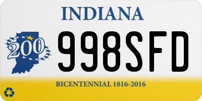 IN license plate 998SFD