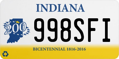 IN license plate 998SFI