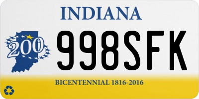 IN license plate 998SFK